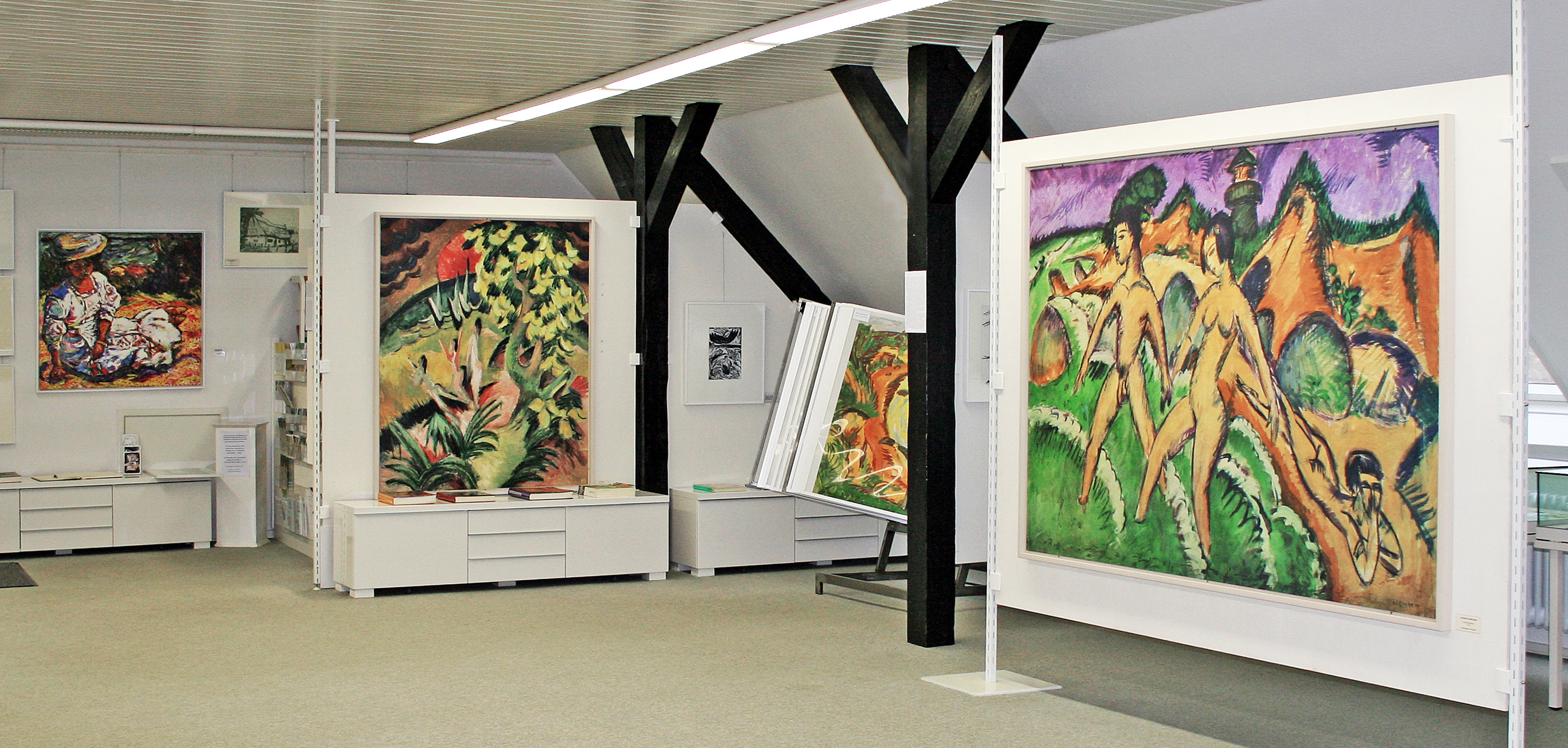 Ernst Ludwig Kirchner Dokumentation im Obergeschoss der Stadtbücherei Fehmarn