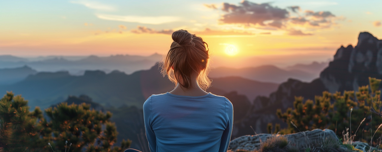 Frau in der Natur: Länger besser leben
