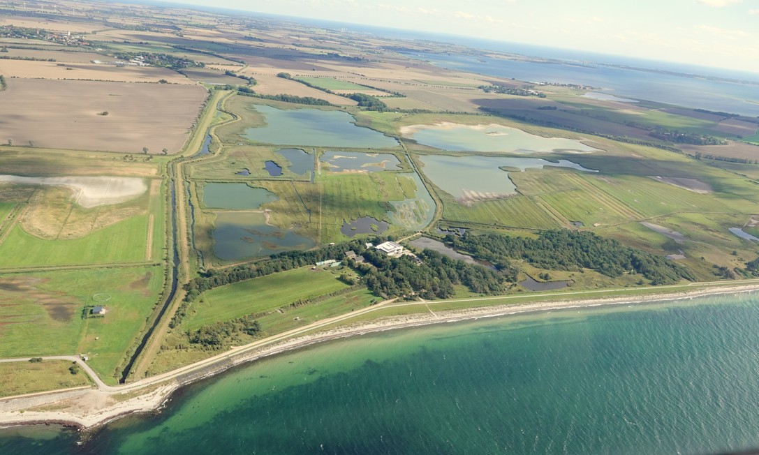 Das NABU Wasservogelreservat Wallnau von oben.