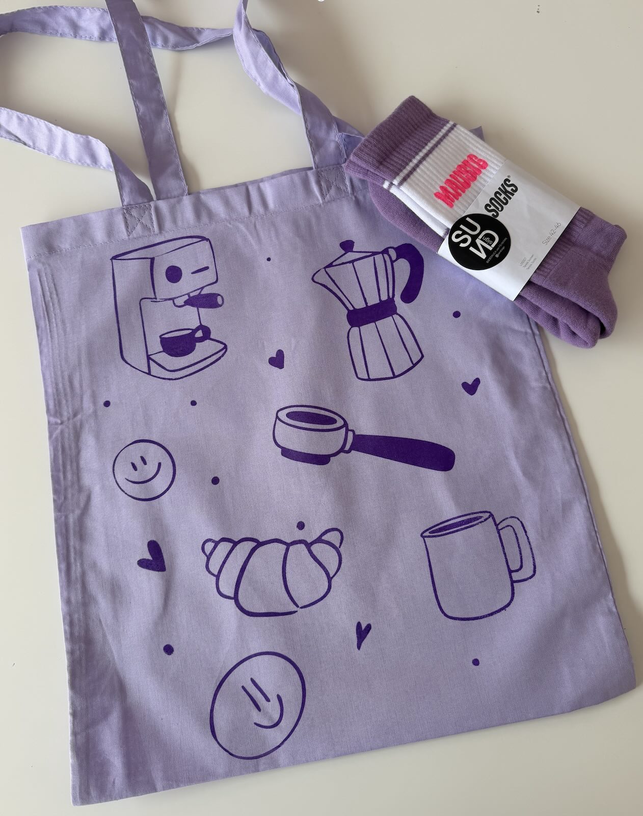 Siebdruck auf Tasche & Socken