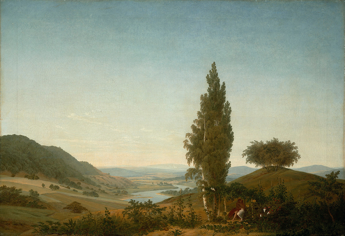 Sommerlandschaft mit Liebespaar, Gemälde von Caspar David Friedrich