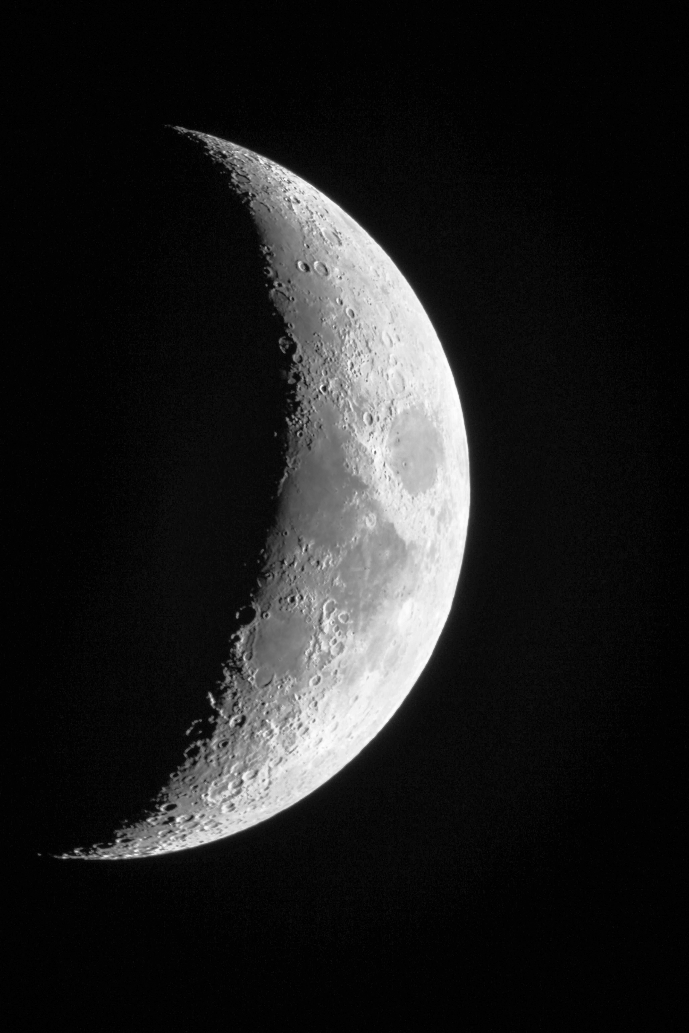 Mond mit Terminator (die Tag- Nachtgrenze)