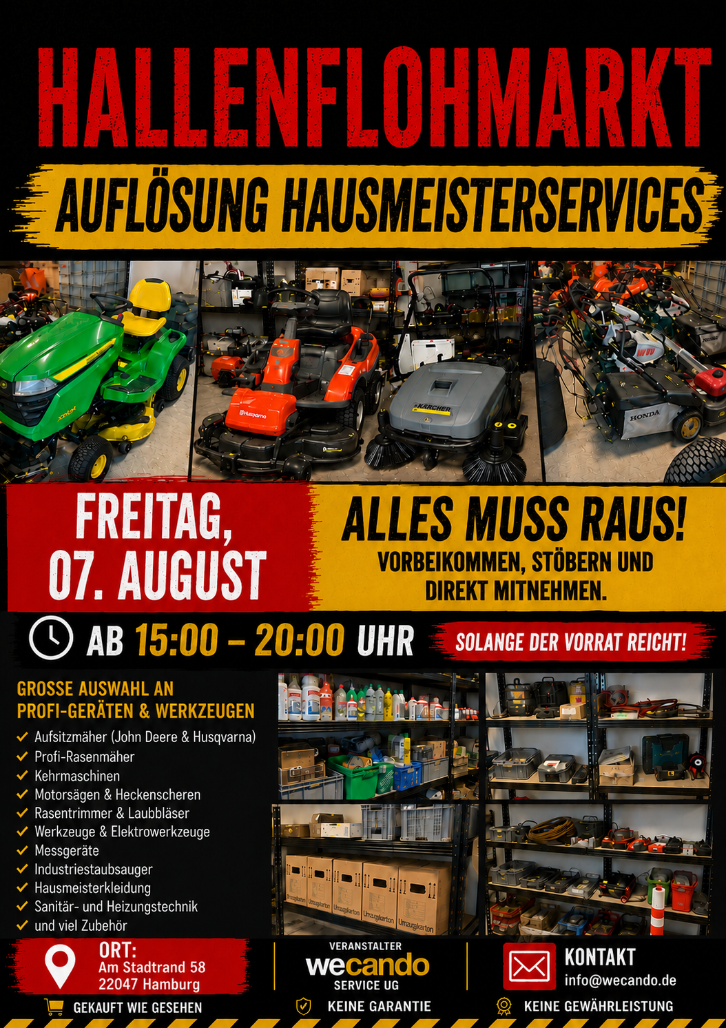Hallenflohmarkt – Auflösung eines Hausmeisterservices