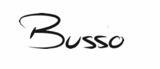 Der Schriftzug 'Busso' in stilisierter, schwarzer Schrift auf weißem Hintergrund.